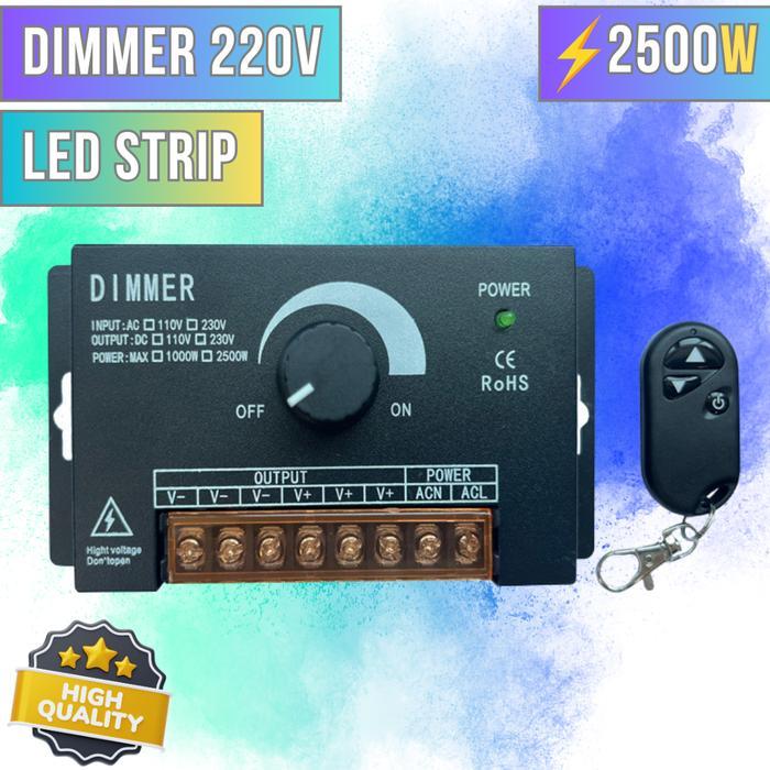 Dimmer Led Strip 220v AC DC Remote Alat Pengatur Redup Terang Lampu Neon Flex Selang
