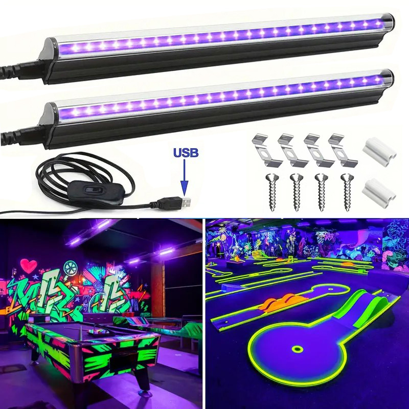 LED Black Light 5W 395nm 400nm T5 UV Blacklight Bar for Fluorescent Tapestry Poster Body Paint Glow