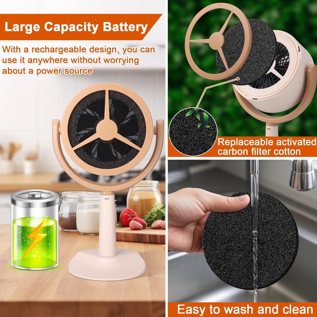 USB Desktop Range Hoods Rechargeable Exhaust Fan Adjustable Angle USB Plug for BBQ Hot Pot Kitchen