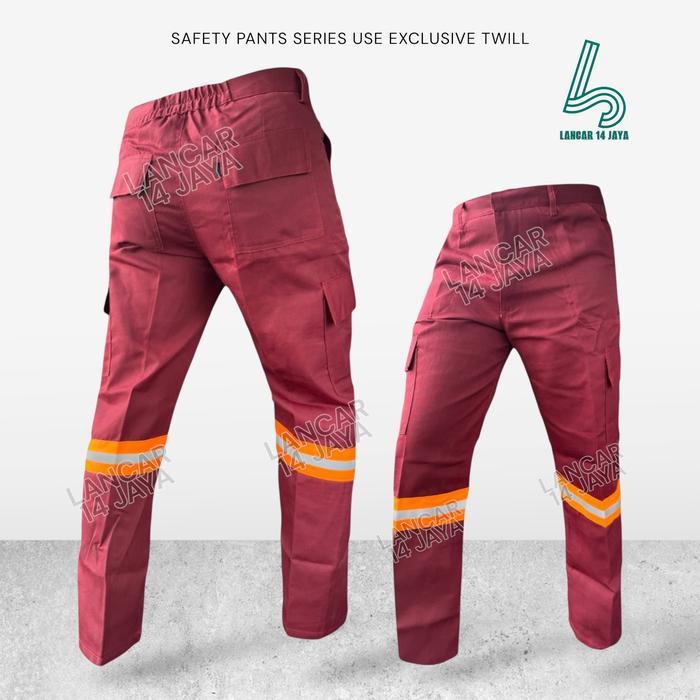 CELANA KERJA PROYEK LAPANGAN / WEARPACK PAKAIAN SAFETY PDL CARGO SCOTCHLITE ORANGE