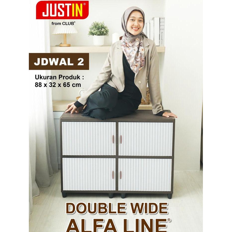 CLUB Justin Double Wide - Lemari Pakaian Plastik - Kabinet Plastik Susun - Lemari Rak TV Plastik