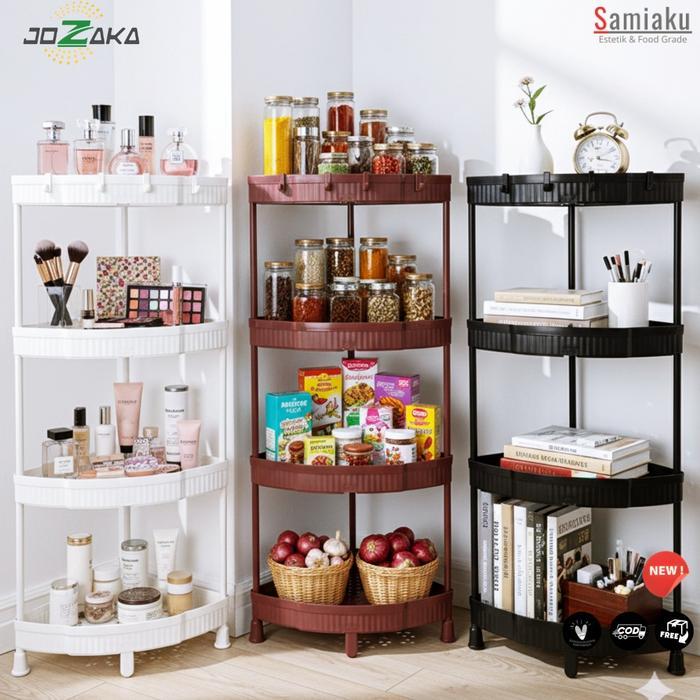 [Samiaku] Rak Susun Sudut Plastik 4 Susun Rak sudut serbaguna Putih