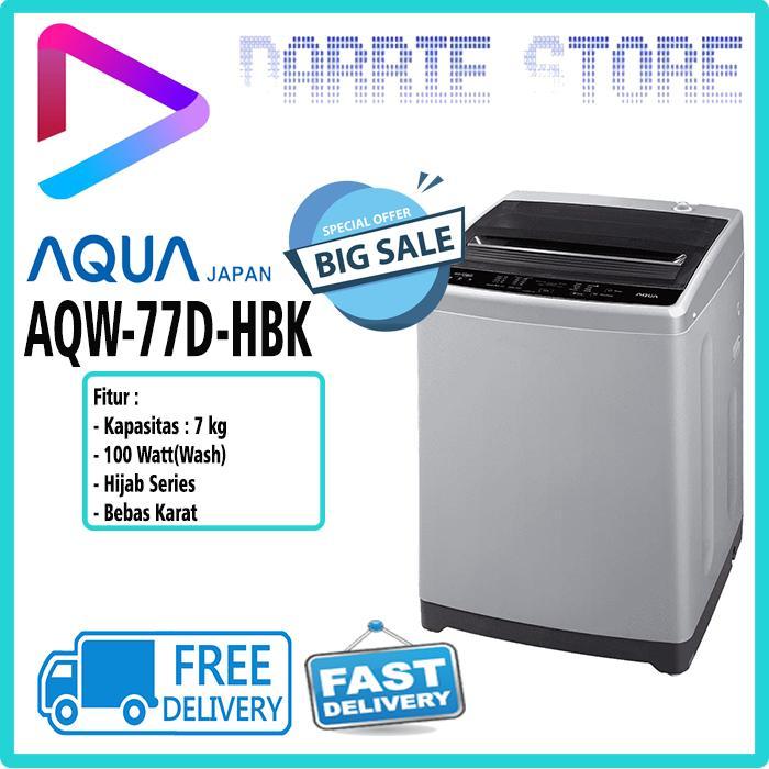 AQUA AQW-77D-HBK MESIN CUCI TOP LOADING 7 KG AQW77DHBK AQW77DH AQW-77