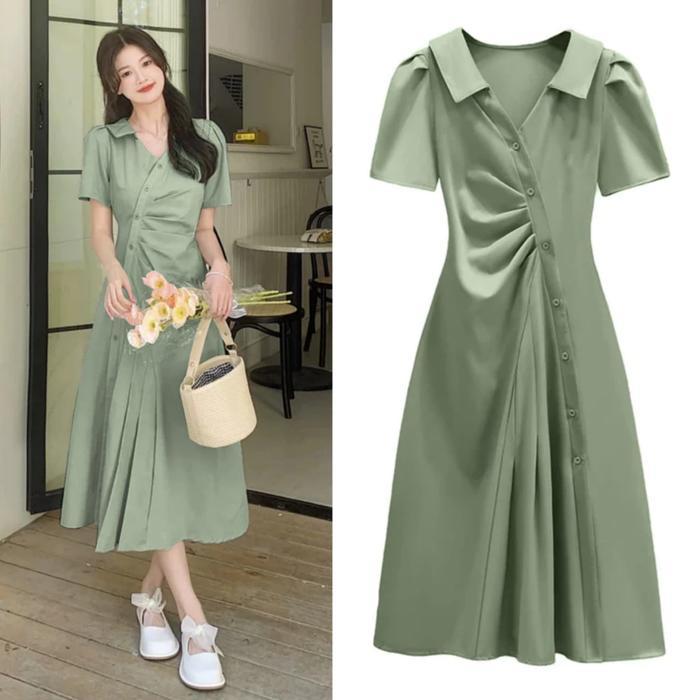 BEFA - DRESS KANELA DRES KASUAL BAJU KONDANGAN DRESS SIMPEL KOREAN STYLE OOTD REMAJA KOREA DREES