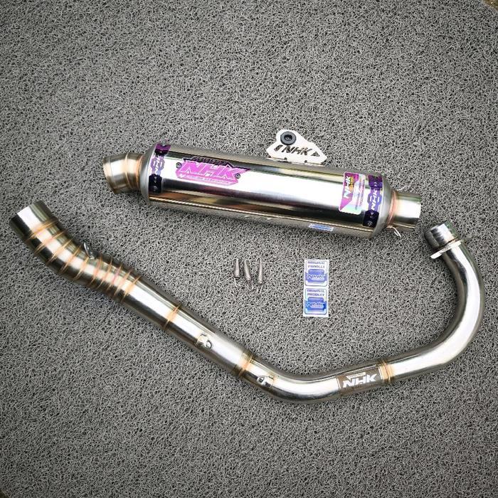 Knalpot Original Nhk Model Bulat Jenong Cb Gl100 Mp Tiger Bahan Stainless 304 Racing Mesin Motor