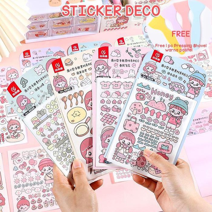 Sticker Deco Aesthetic Lucu Momo Stiker Anti Air Tumblr DIY Hp/Stiker Motif Kartun Lucu ala Korea