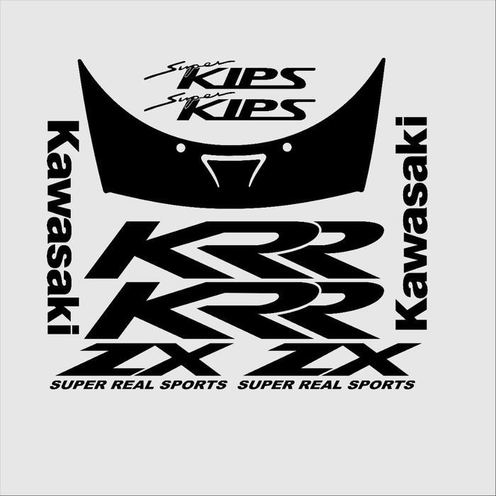 Ready stiker set kawasaki ninja rr old krr zx hitam Motor