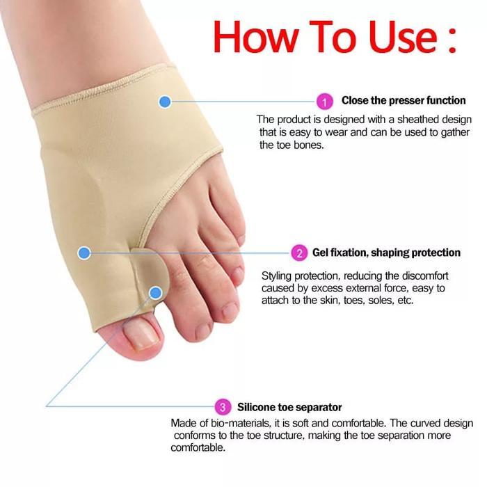 Corrector Bunion Hallux Orthotic Insole Gel Kain Lembut Pelindung Jari Kaki Shoe Shoes Pasti Ori