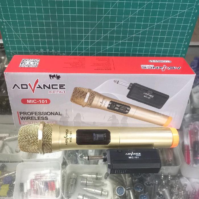 Mic Microphone ADVANCE 101 Wireless Karoke Single Tanpa Kabel