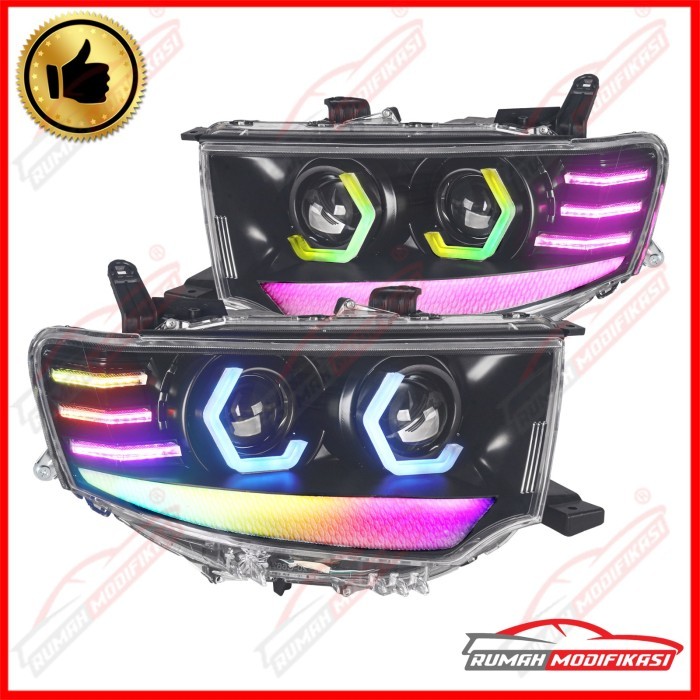 Headlamp Lampu Depan Mitsubishi Pajero Sport 2009-2015 RGB Biled