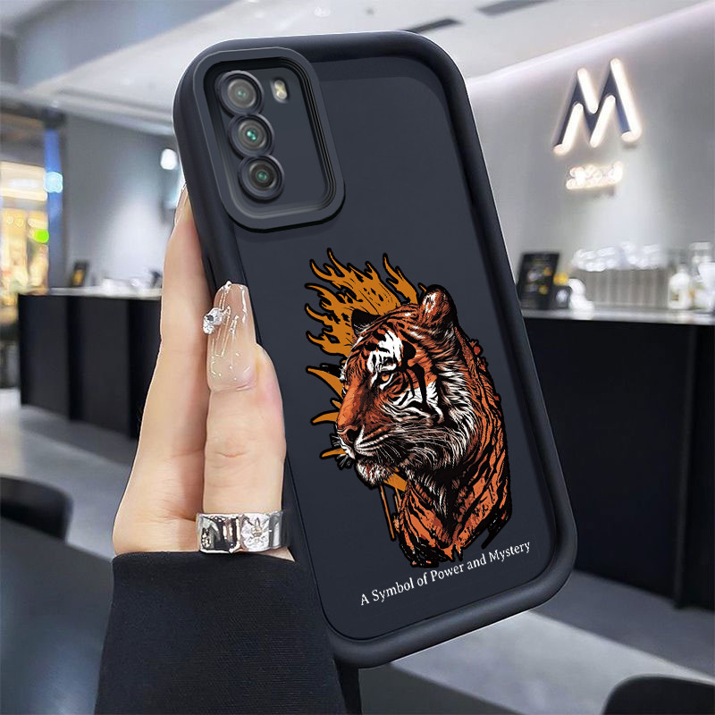 Casing Hp untuk POCO M3 Case Macan Api Kasing silikon Cesing Bagus Selfie Kesing Softcase