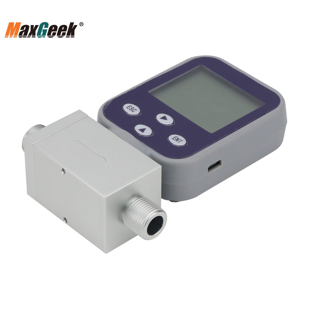 Maxgeek 0-50L/Min Hydrogen Gas Flow Meter Miniature Thermal Gas Flow Meter Mass Gas Flow Meter With