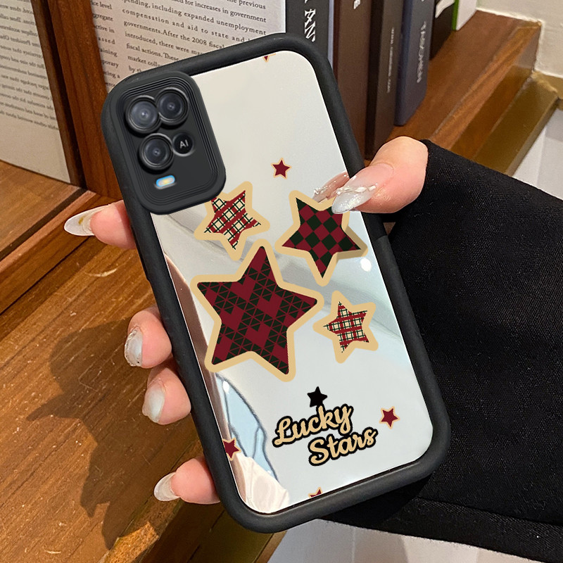 Casing Hp OPPO A54 Case Casing Kupu-kupu kertas lipat Pola Kasus cermin tangga HP Kasing Silikon Sof