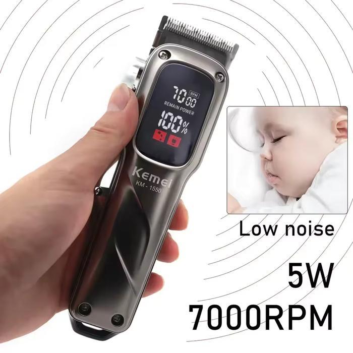 Kemei KM-1550 Hair Clipper 7000RPM 2000MAH Alat Cukur Rambut Elektrik KM 1550 KM1550