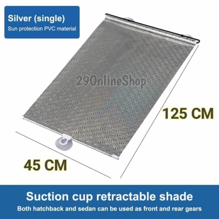 Hordeng Tirai Jendela Roll Gulung Otomatis Tempel Suction Cup Kaca Pelindung Panas Roll Rumah