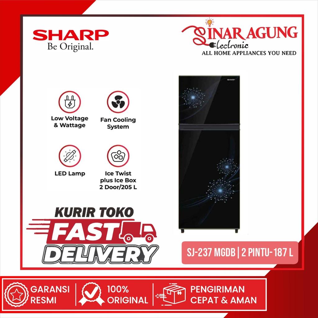 SHARP SJ237MGDB / SJ-237 MGDB KULKAS 2 PINTU - 187 L GARANSI RESMI