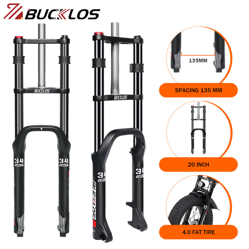 BESTPRICE BUCKLOS 20*4.0- Bike Fat Fork  Bicycle Suspension Fork 4.0 Tire E-Bike Forks 9*135mm Snow/