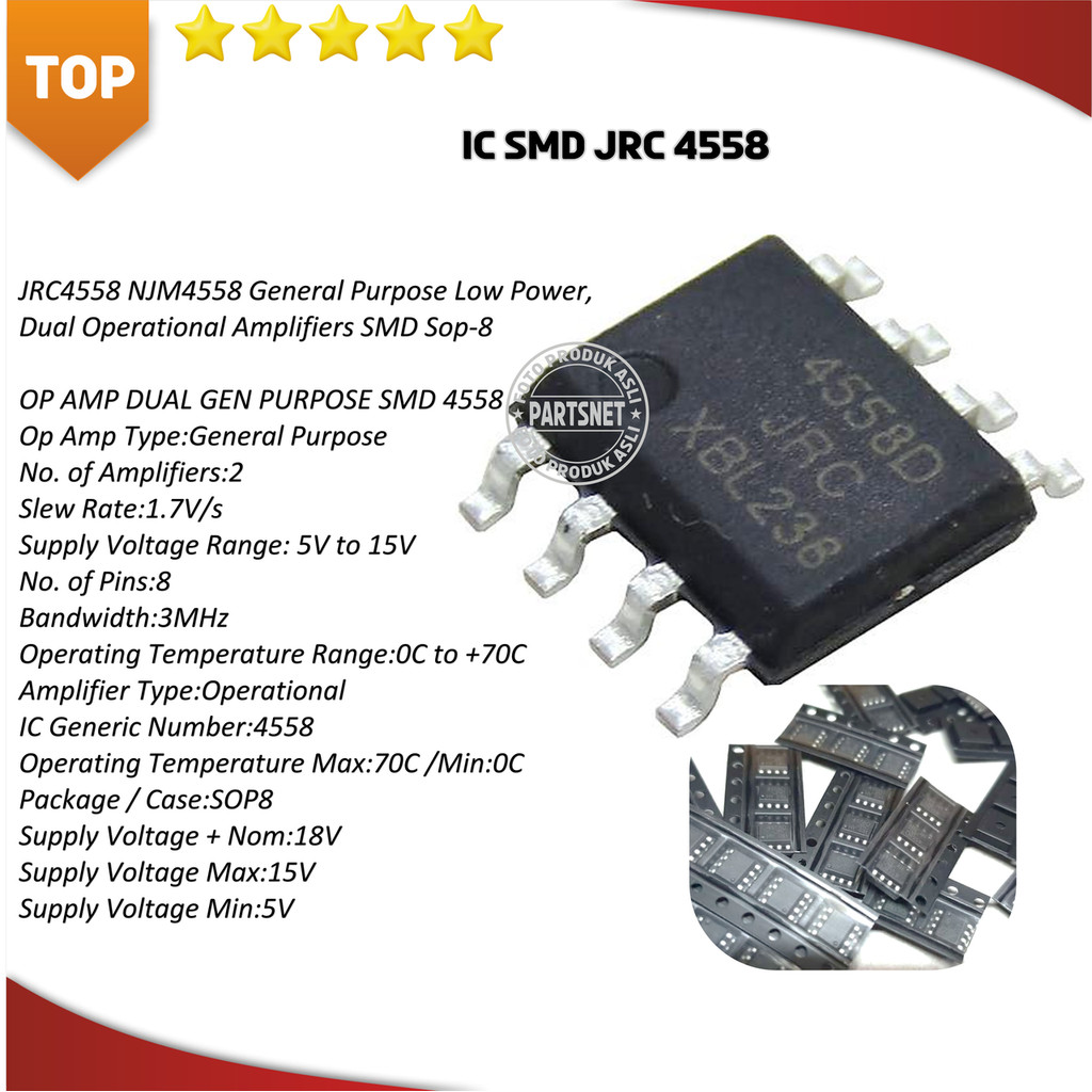 IC JRQ4558 JRC4558 4558 SMD Dual Operational Amplifier
