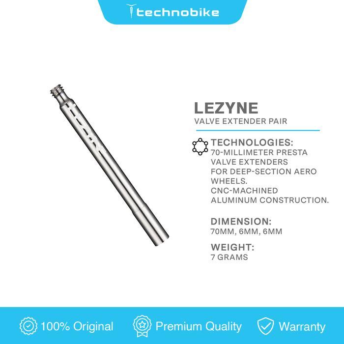 TOOLS LEZYNE VALVE EXTENDER LEZYNE IN PAIR-SILVER