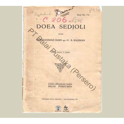 Doea Sedjoli. Moehammad Jasin. 1926. Balai Pustaka. Jakarta.