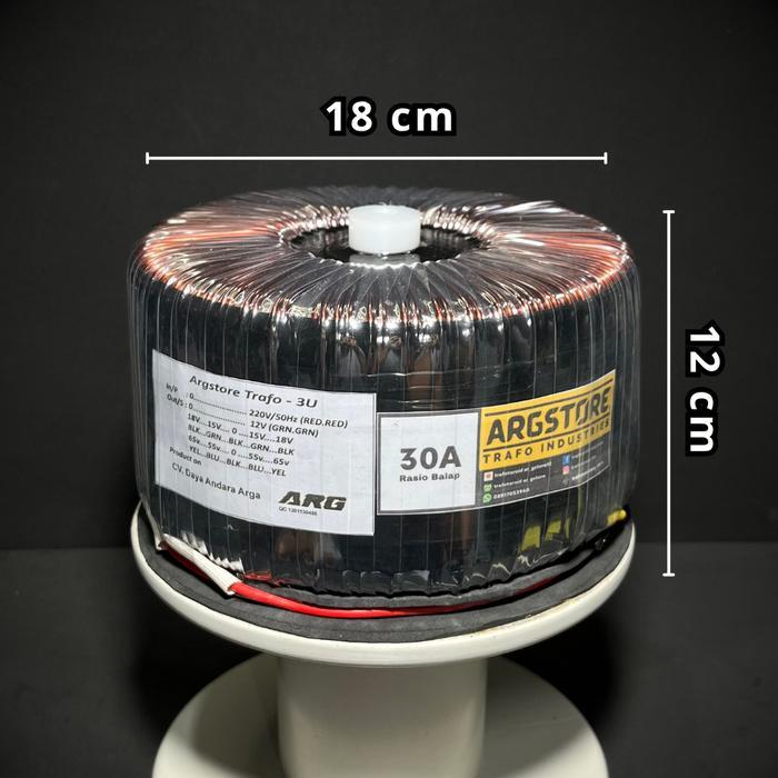 Trafo toroid donat 30A 65 (murni) spesifikasi balap