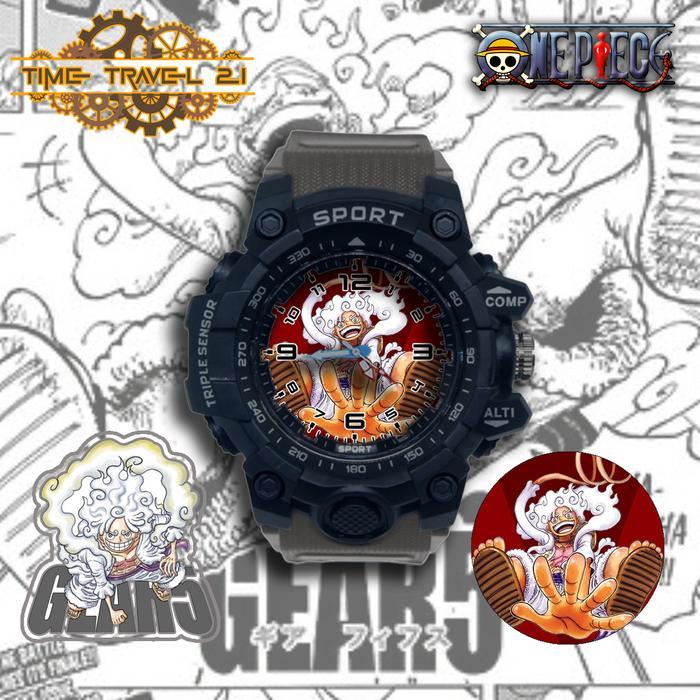 Sale Jam Tangan Anak Sport One Piece Gear 5 Strap Ruber Sporty Anti Air /Jam Tangan Sport 01X7SP01