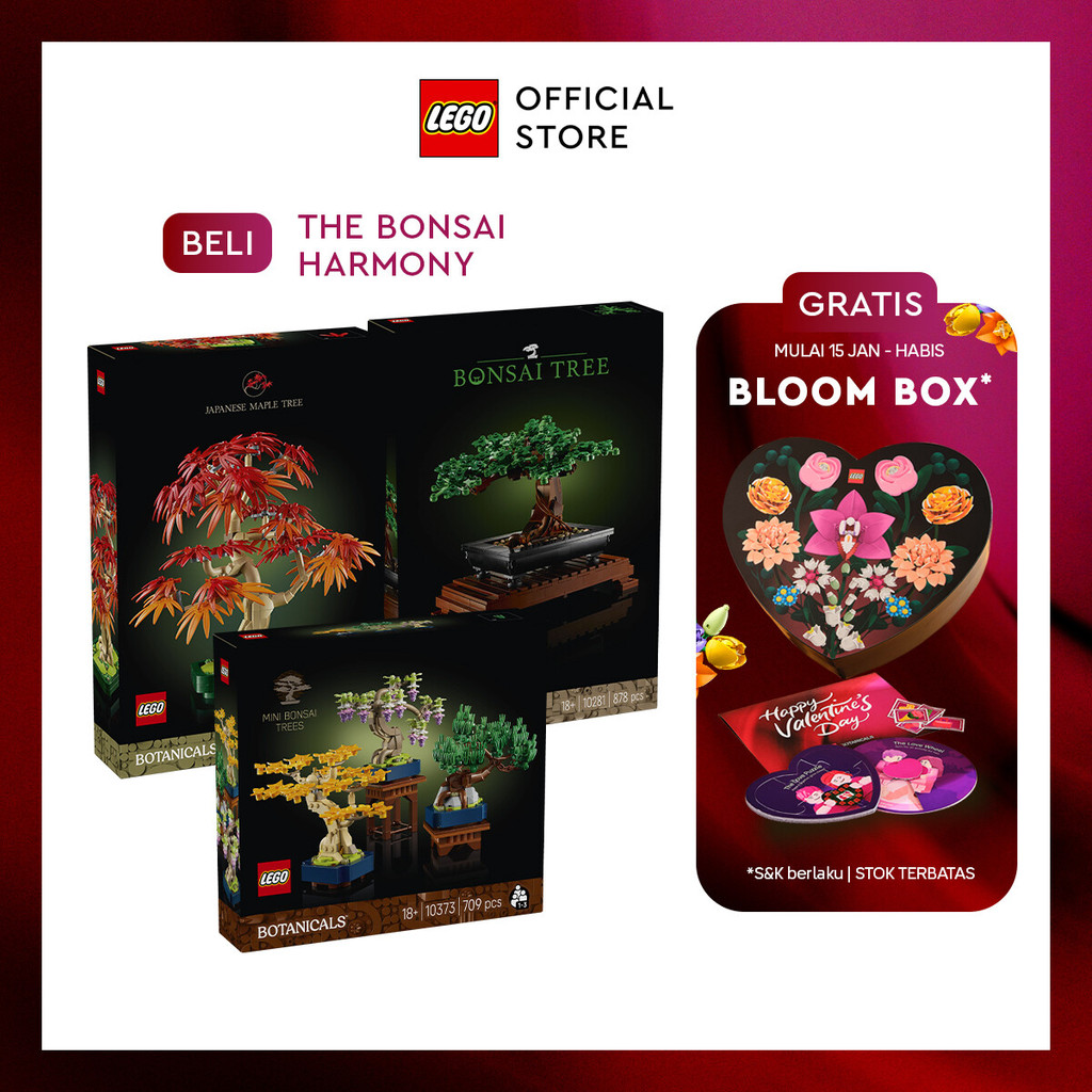 LEGO Botanicals Bundle - LEGO Botanicals 10373 Mini Bonsai Trees + LEGO Botanicals 10348 Japanese Re