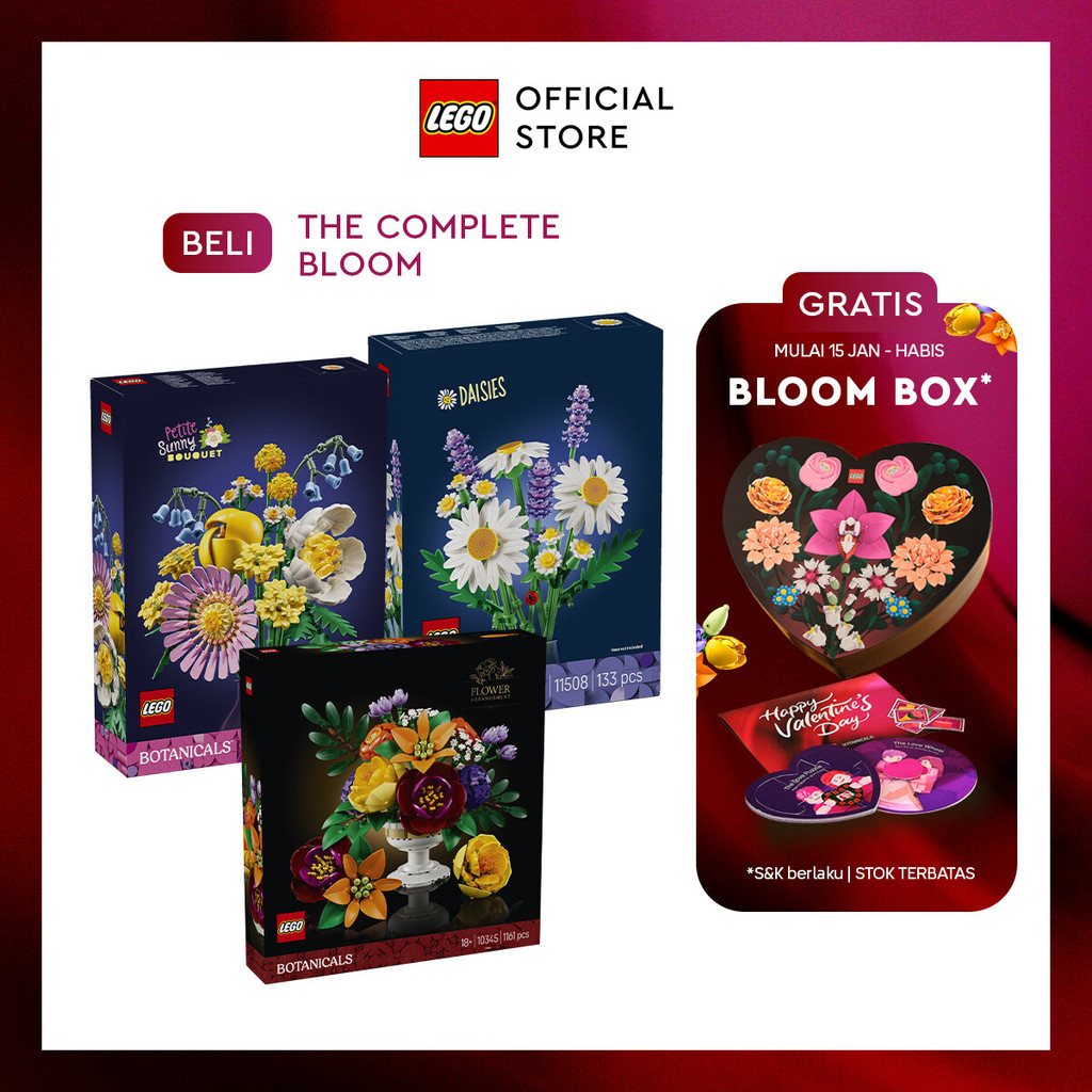 LEGO Flower Bundle - LEGO Botanicals 10345 Flower Arrangement + LEGO Botanicals 10347 Petite Sunny B