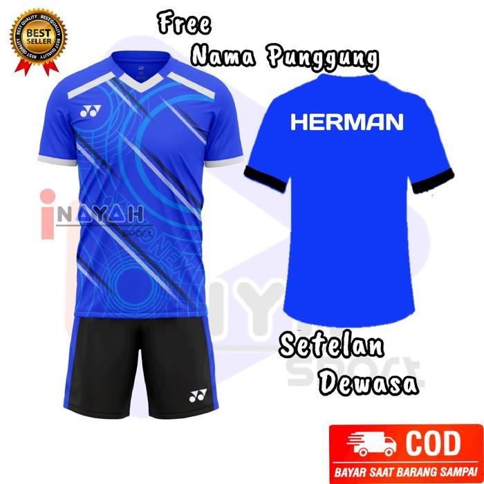 ORIGINAL (Free a Punggung) Pakaian Sport Baju Voli Setelan OlahPria Wanita Kaos Bola Bulutangkis