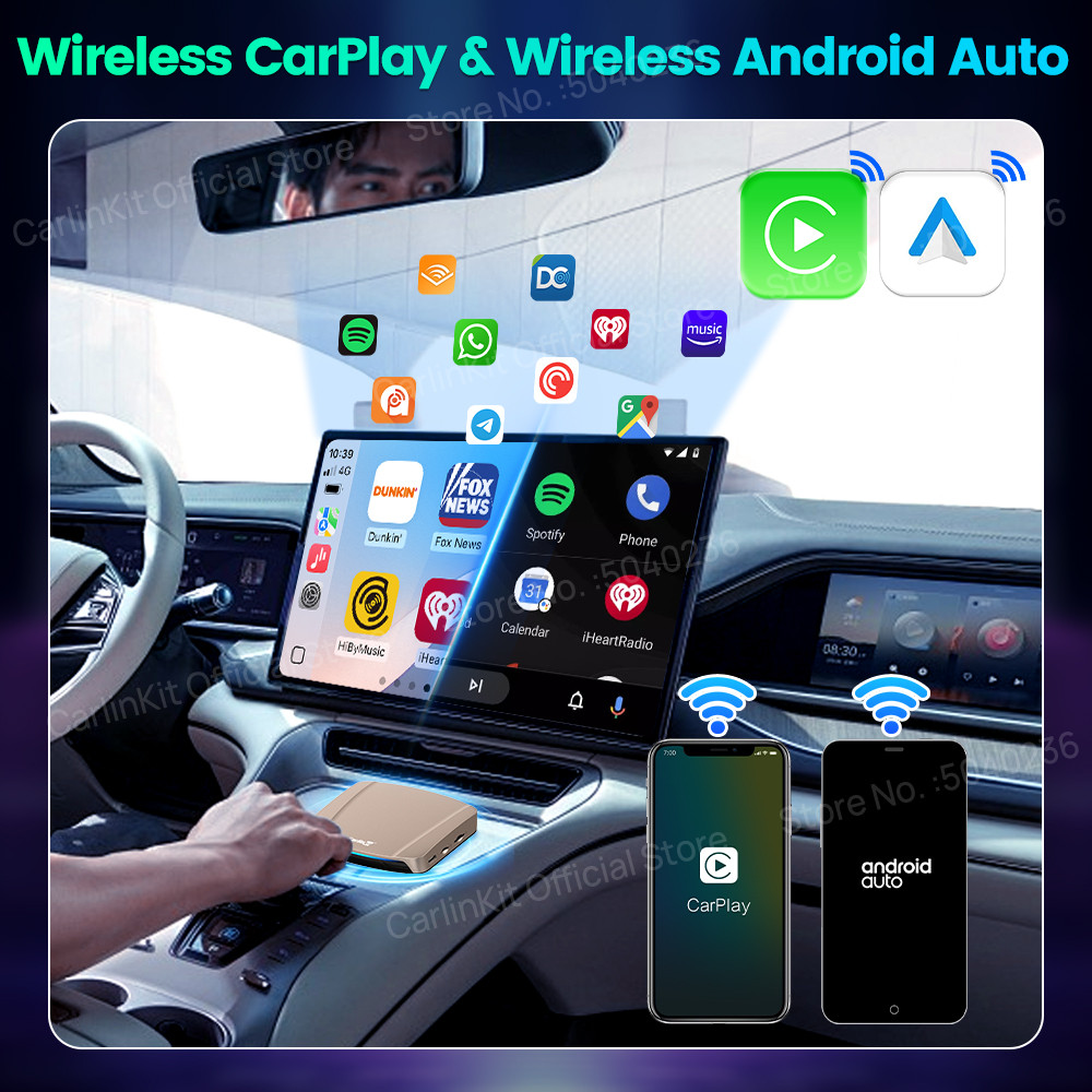 CarlinKit Android 15 TV Box Ultra WiFi6 SM6350 8-Core For Netflix Play Store GPS WiFi/SIM Card