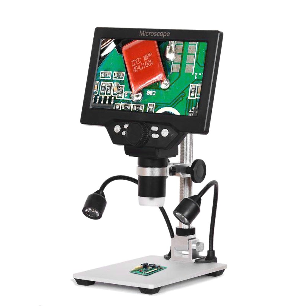 G1200 7Inch Digital Microscope LCD Color Screen 12MP 1-1200X Continuous Amplification Magnifier Micr