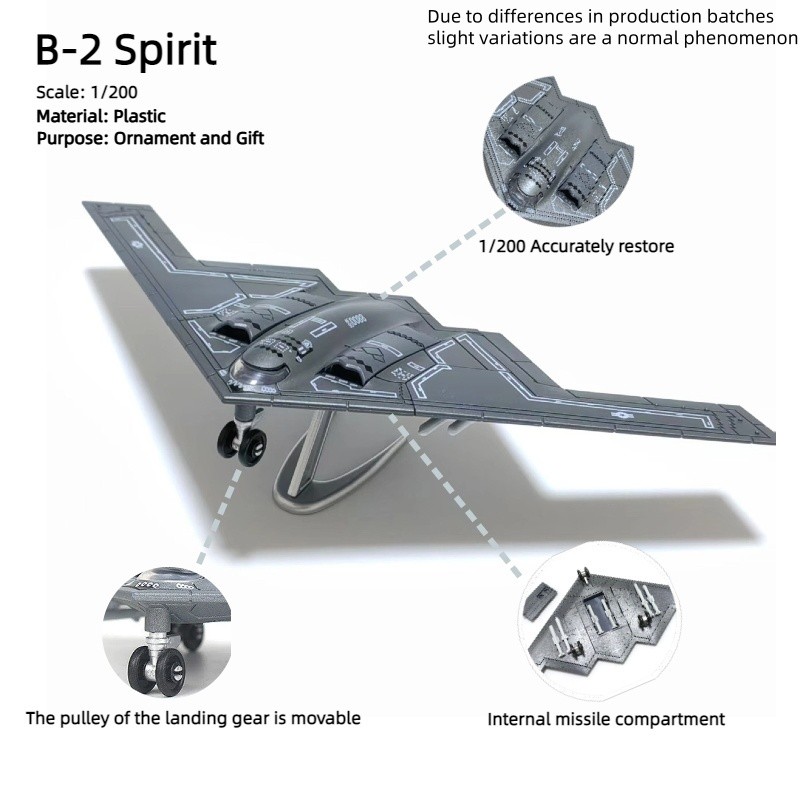 B-2 Spirit 1/200 Scale Assembly Plastic El Airplane (Including Base) Home Placement, Collection And