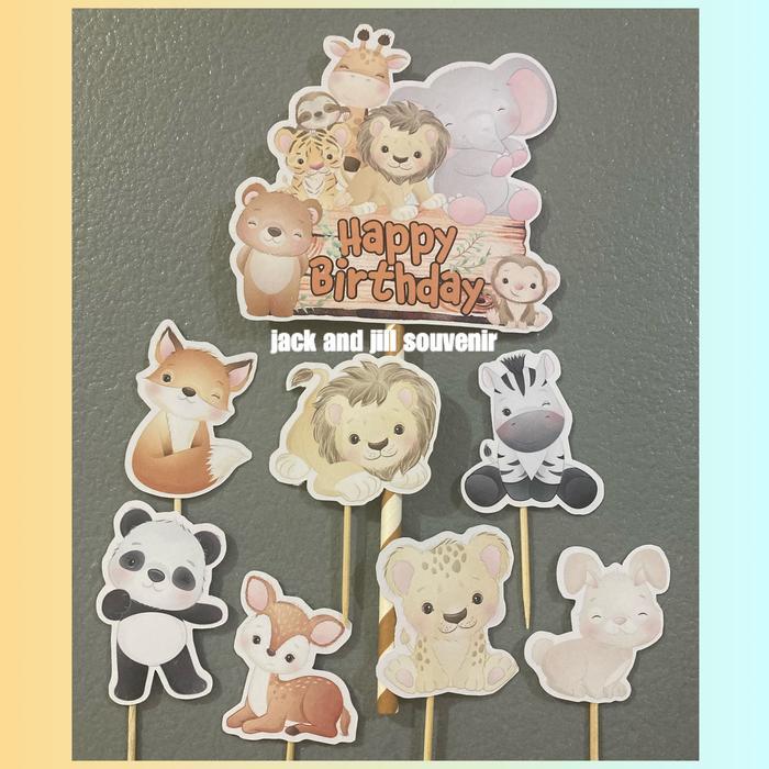 cake topper binatang hewan/cake topper animal/tusukan kue ultah animal