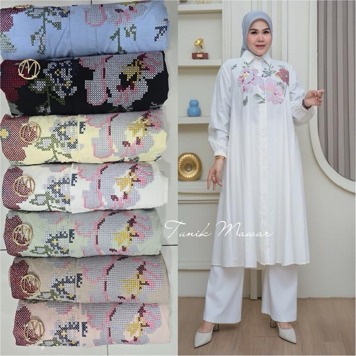 Tunik Winody Long Tunik Mawar Bunga Premium Pasti Promo