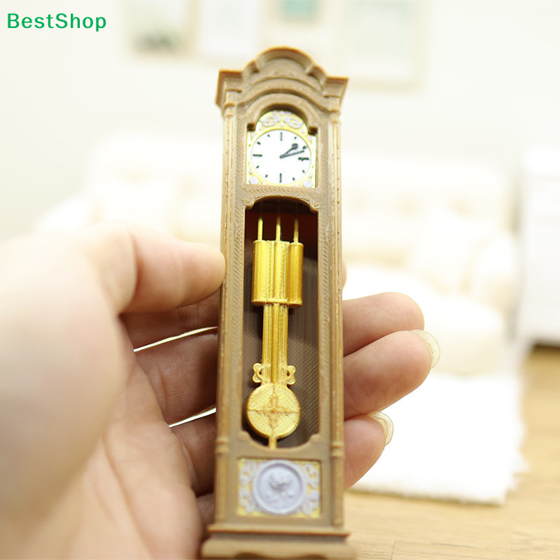1:12 Scale Retro Grandfather Clock Mini Model - Dollhouse Decor Ornament Accessory for Miniature