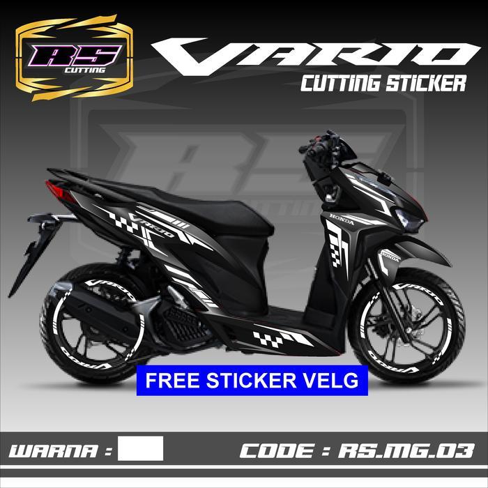 Cutting Sticker VARIO - Aksesoris Motor Stiker Honda Vario 125 & 150 New 2019 2020 2021 Free Velg