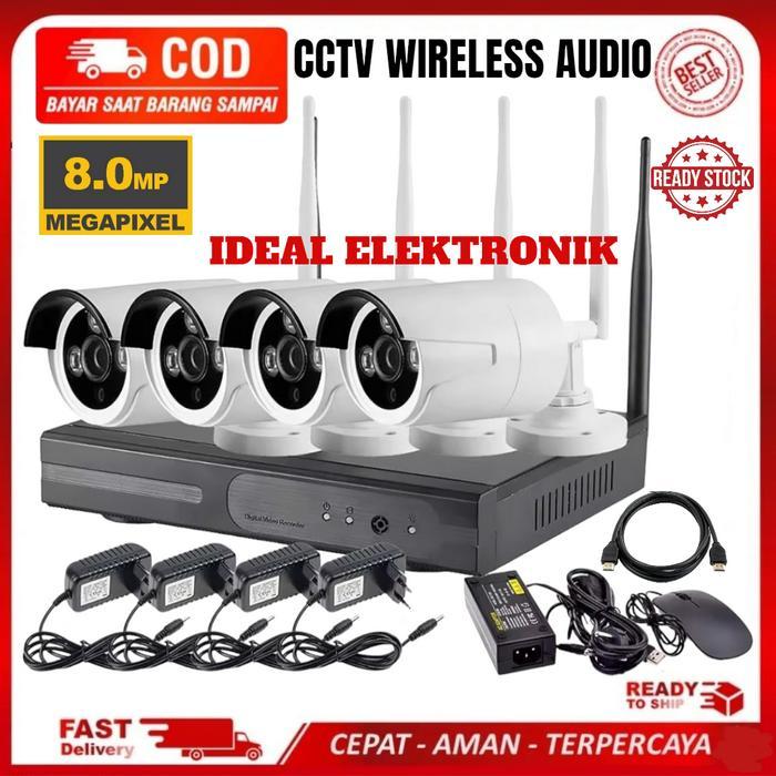 Paket Cctv/Cctv Wireless/Camera Cctv/Nvr Kit 4 Channel 4 Camera 8Mp