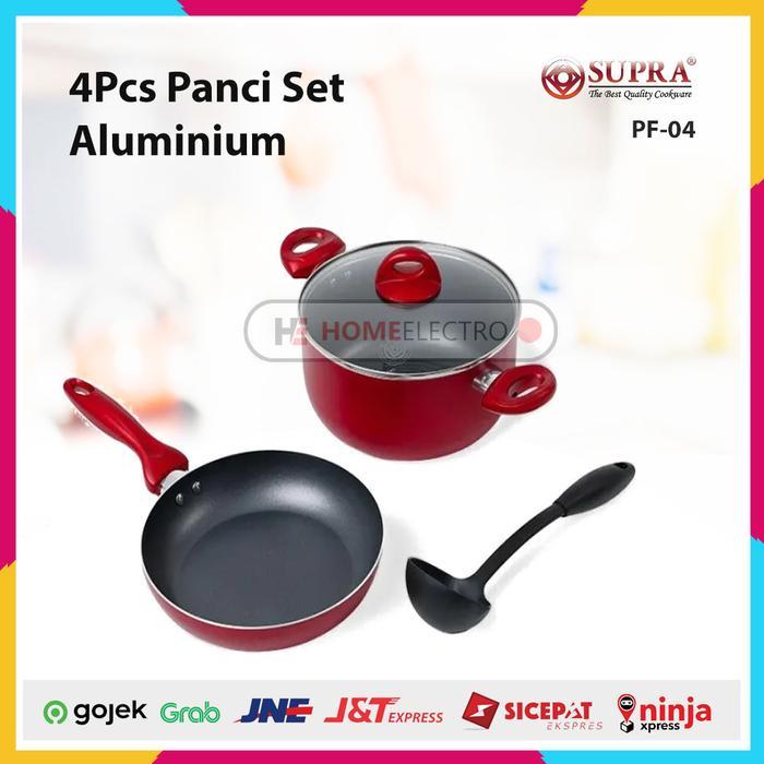 Panci Set Supra Alumunium Anti Lengket 4 pcs Jasmine