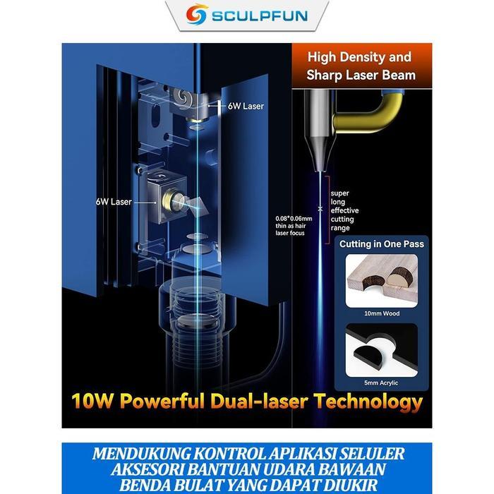 TERLARIS SCULPFUN S30 PRO mesin laser cutting Garansi 2 tahunpemotong laser cocok untuk kayu, logam