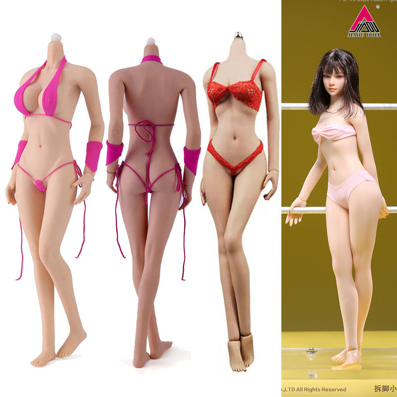 JIAOU DOLL 1/6 Flexible Female Seamless Body 12-inch Asian Europen Small Mid Large Breast Action