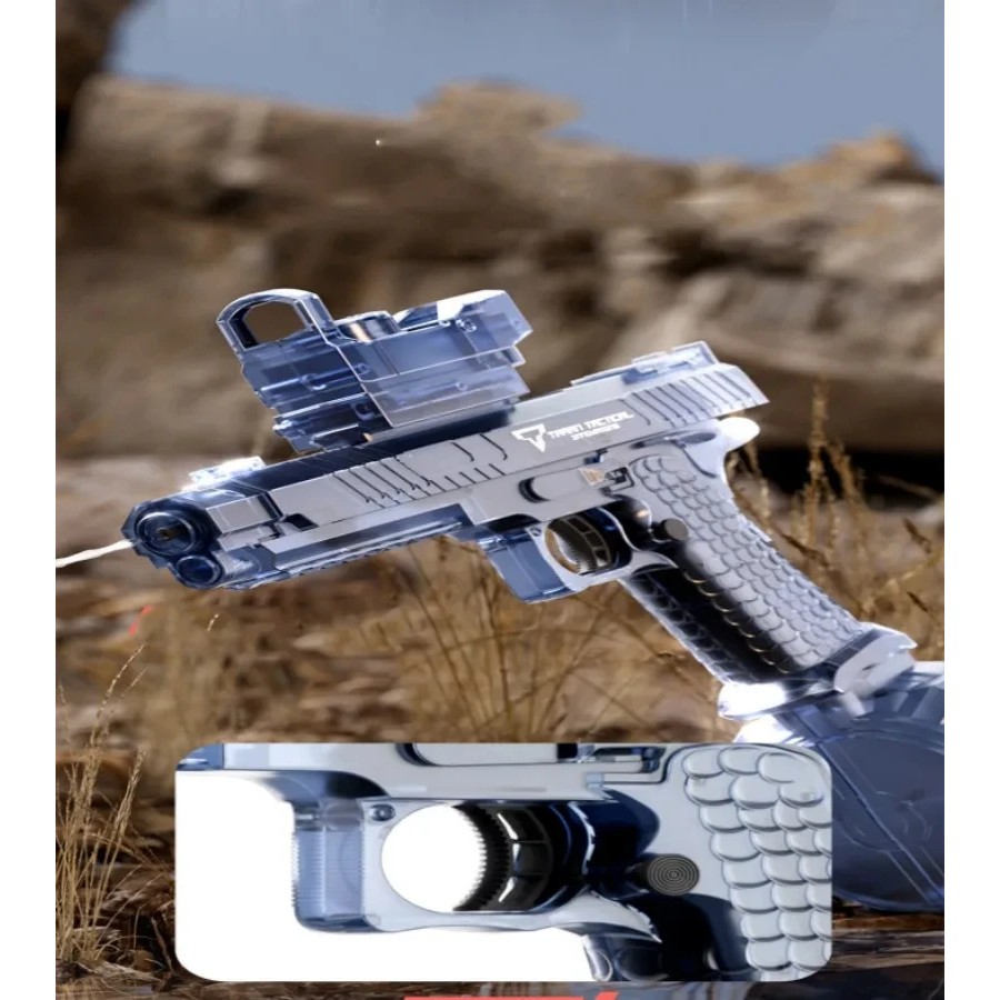 Super Automatic Desert Eagle Electric Water Gun Shooting Toys, New Colorful Flashing Lights Beach