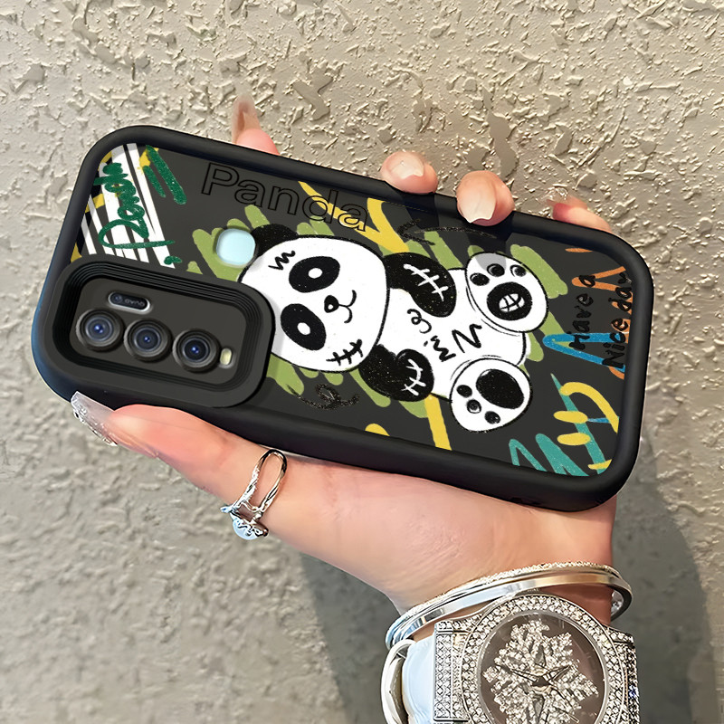 Casing Hp VIVO Y50 VIVO Y30 VIVO Y30i Case Casing Panda kecil yang rusak pola Kasus HP Tangga Langit