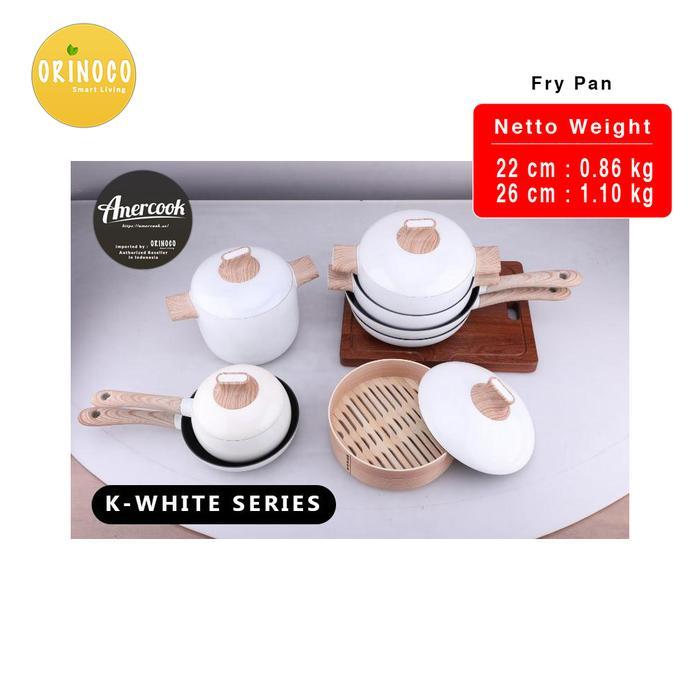 Wajan Penggorengan Amercook Fry Pan Pressed Aluminium K-White Series