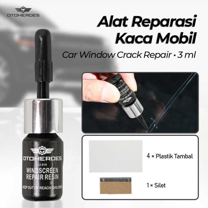 Promo Otoheroes Alat Penambal Kaca Retak Mobil Car Window Crack Repair Tool Resin Lem Pecah 3Ml -
