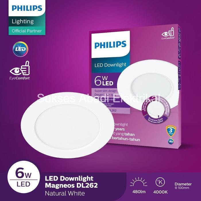 LAMPU DOWNLIGHT LED PHILIPS 6 WATT DL262 MAGNEOS 6W SUPER SLIM