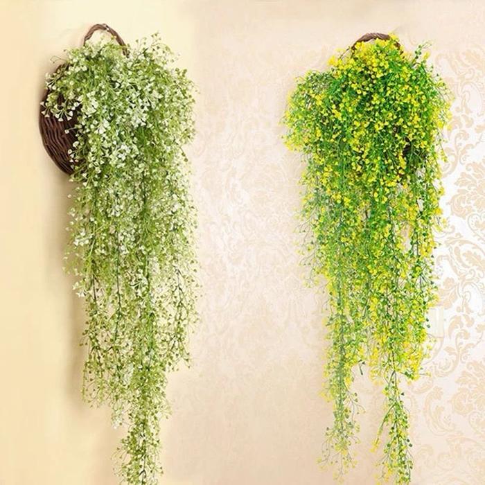 Daun Anggrek Juntai Plastik / Daun Juntai Lonceng/ Daun Hias Dinding Decorasi Artificial D80/kuntum