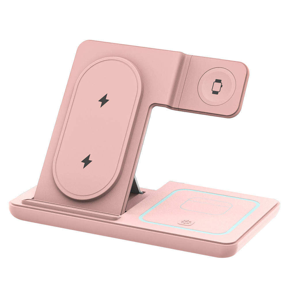 30W 3 in 1 Foldable Night Light Wireless Charger Stand For iPhone Apple Watch 2-8 SE Airpods Pro