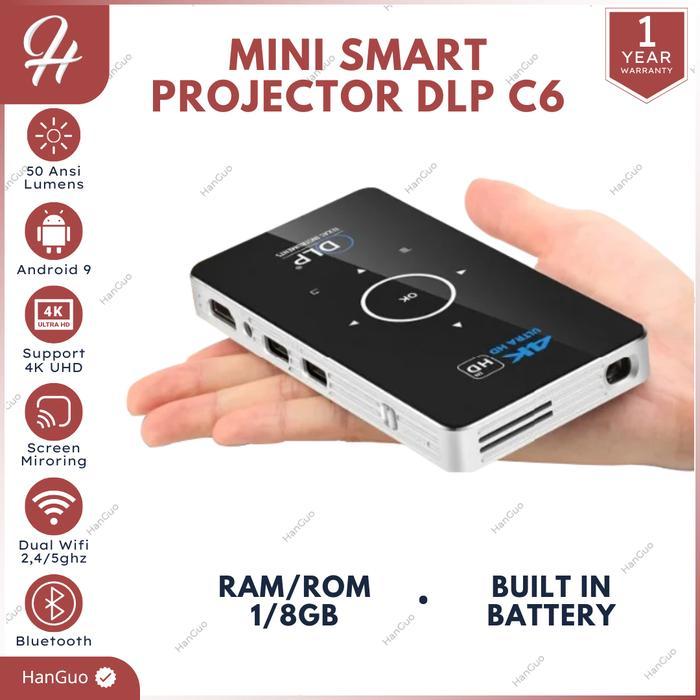 DLP C6 Mini Projector Android DLP C6 Proyektor Mini C6 DLP WiFi