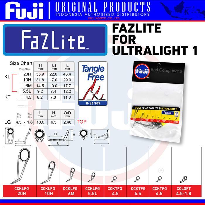 Ring Fuji Rod Component Fazlite Ultralight 1 Set Lengkap Ring Untuk Joran Ul Ultralight