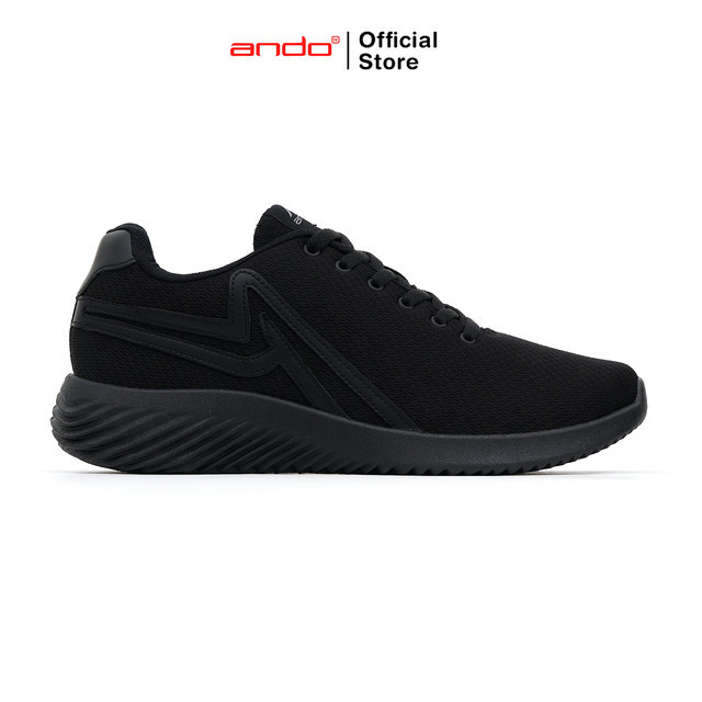 Ando Official Sepatu Sneakers Swain Pria Dewasa - Hitam/Hitam